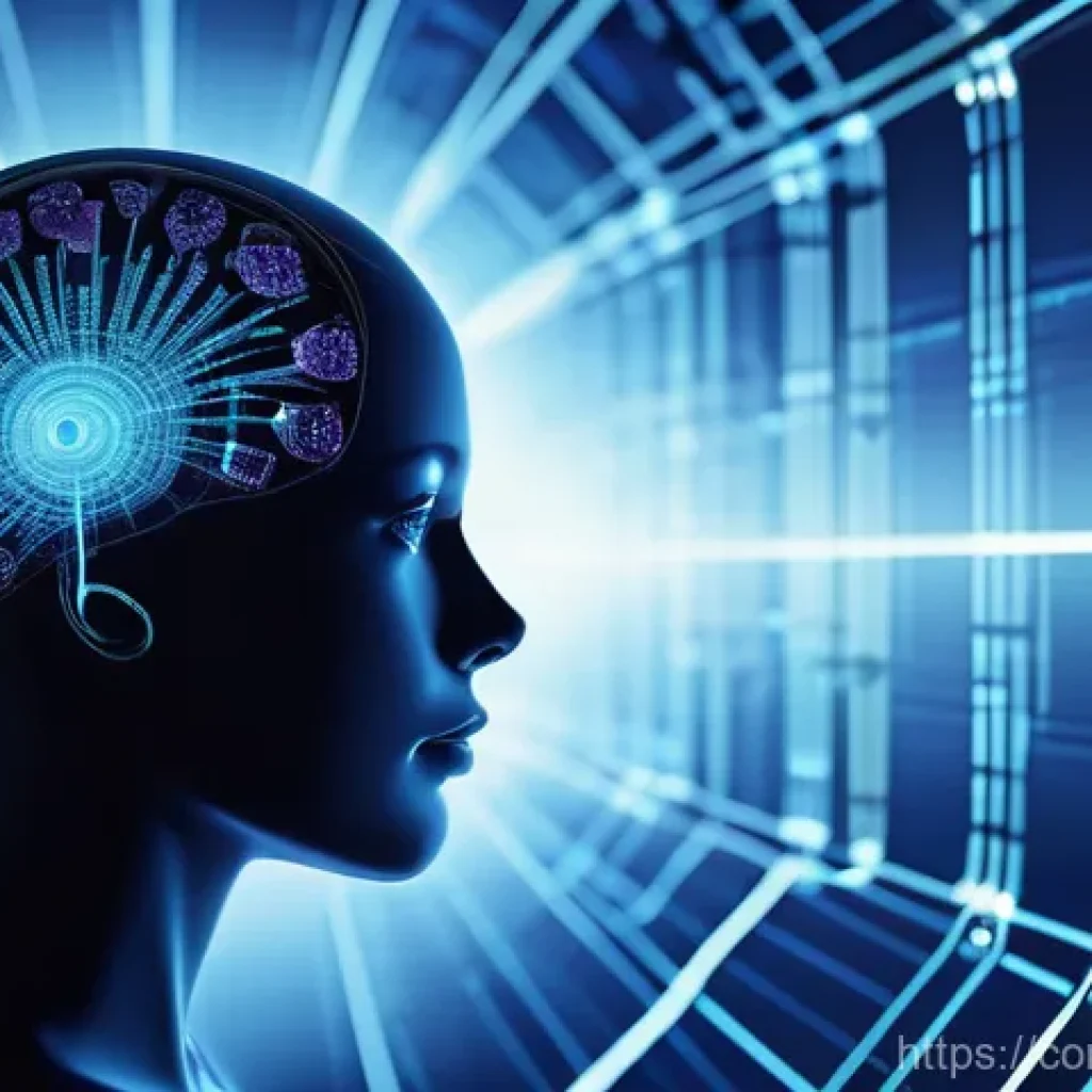 AI 기초 지식 - **Prompt:** A futuristic, abstract representation of an artificial intelligence core, depicted as a ...