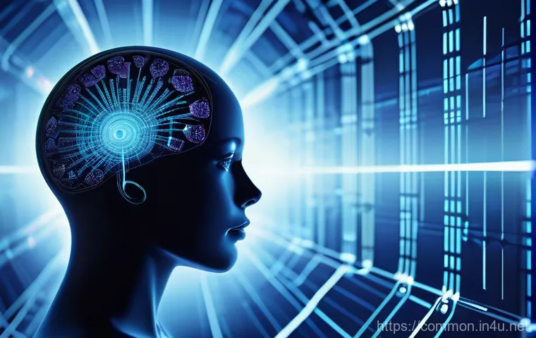 AI 기초 지식 - **Prompt:** A futuristic, abstract representation of an artificial intelligence core, depicted as a ...