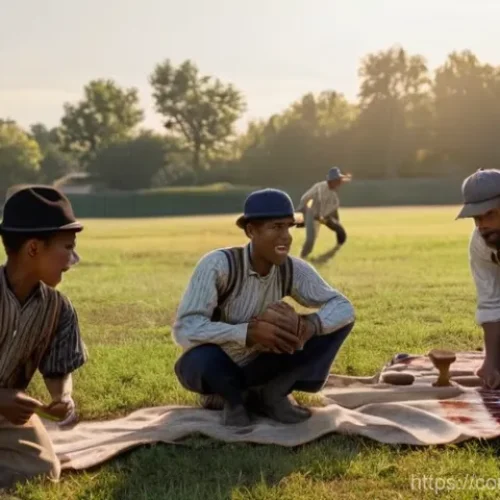 Home 20 야구 역사 - **Image Prompt 1: The Dawn of Baseball in 19th Century America**
A lively scene depicting the ea...